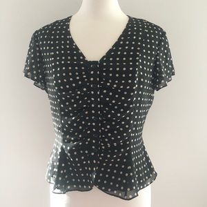 Jones New York Polka Dot Peplum Top Size 10